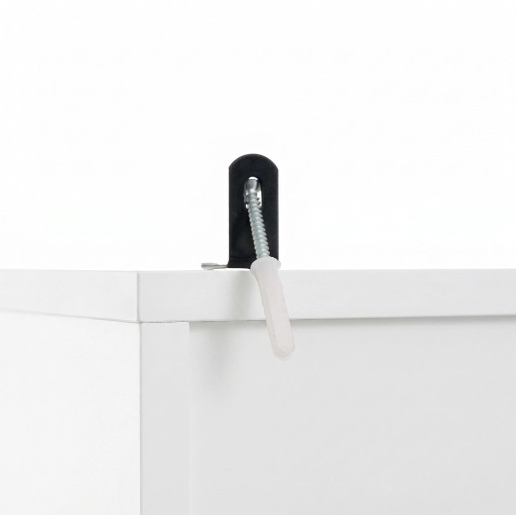 Armadio alto con anta in vetro, ripiani regolabili in altezza, cassetto ampio e piedi in metallo, decorazione a onda, adatto per soggiorno, camera da letto e corridoio