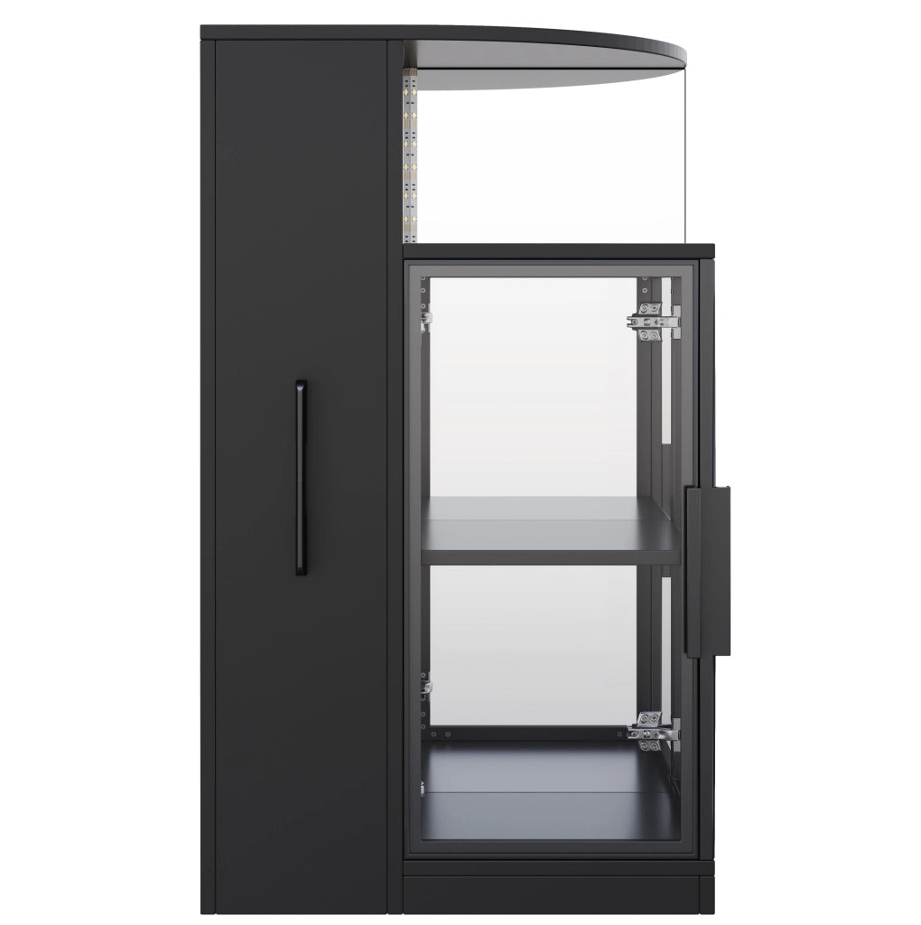 VETRINA Estraibile 64x42x112 cm con LED e Vetro ESG Nera