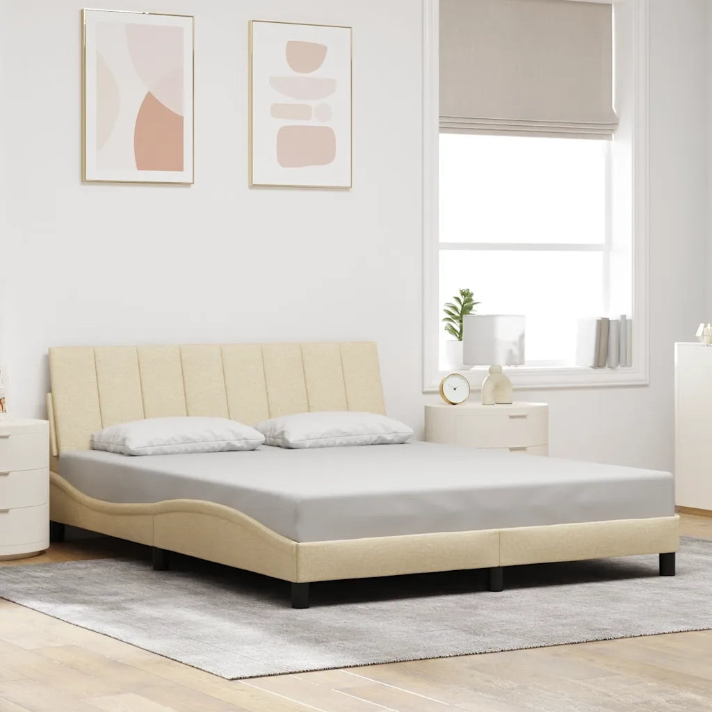Giroletto senza Materasso-Struttura Letto Hanko Crema 160x200 cm in Tessuto 718204