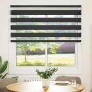 Tenda a Rullo Zebra Nero-Tenda avvolgibile Larghezza Tessuto 140,9 cm Poliestere 721620