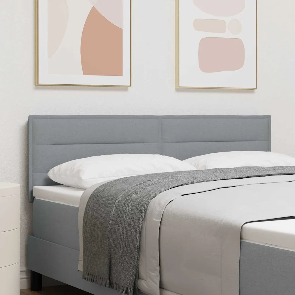 Testiera | Testata LED con strisce LED Grigio chiaro 160 cm Tessuto