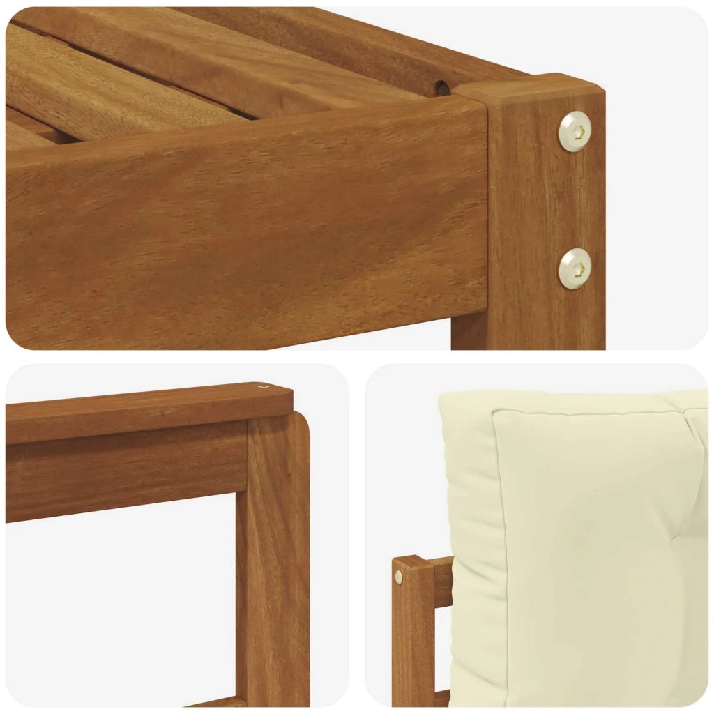 Set di divani da esterno con cuscino 5 pcs Naturale e Crema 3367148