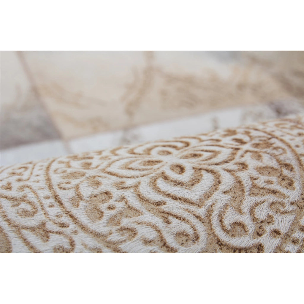 Tappeto Viper 333 in Pelle e Poliestere Beige