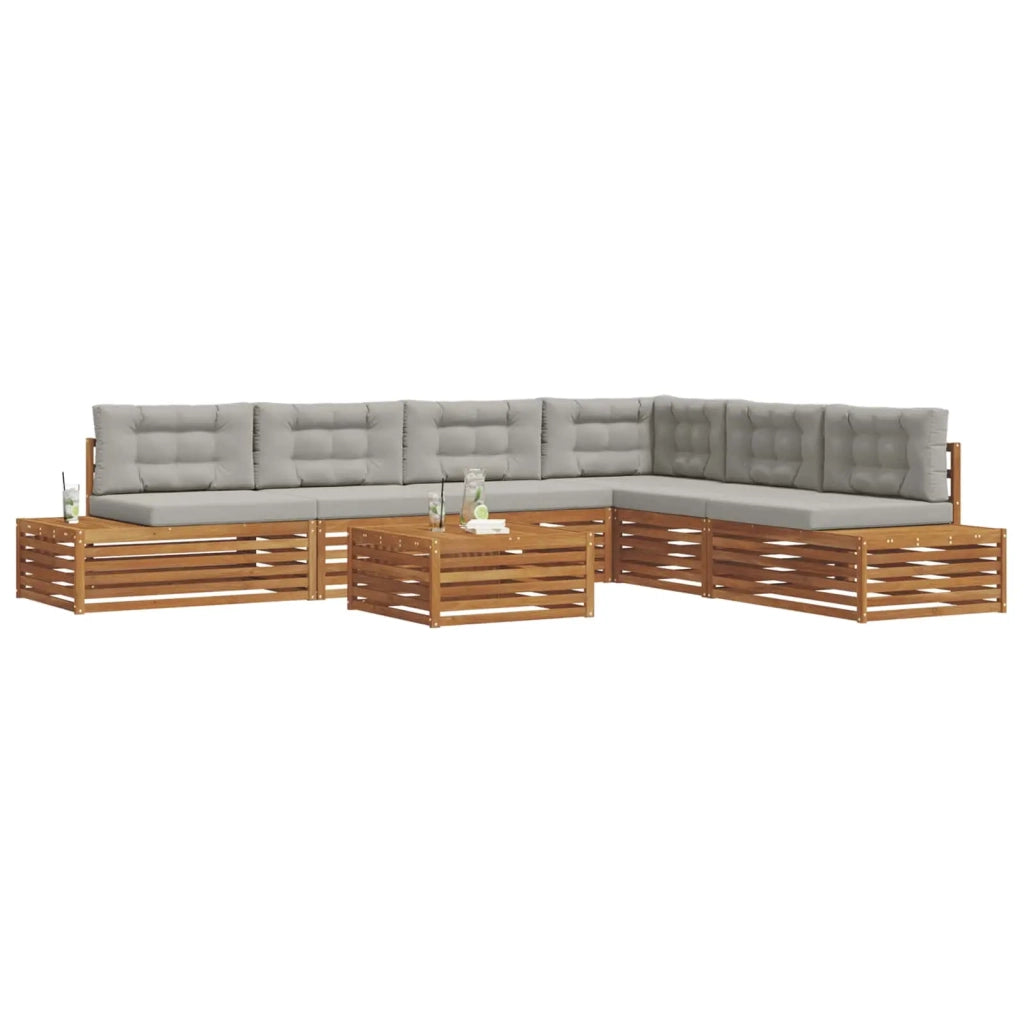 Set di divani da esterno 7 Pezzo Grigio Naturale e Chiaro 3374106