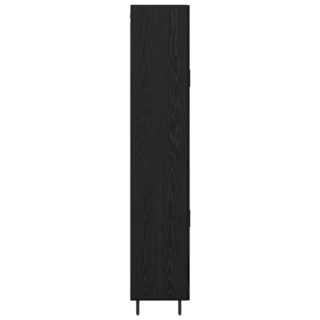 Credenza 2 pz | Madia | Buffet da pranzo | Armadio da pranzo Rovere Nero Legno multistrato