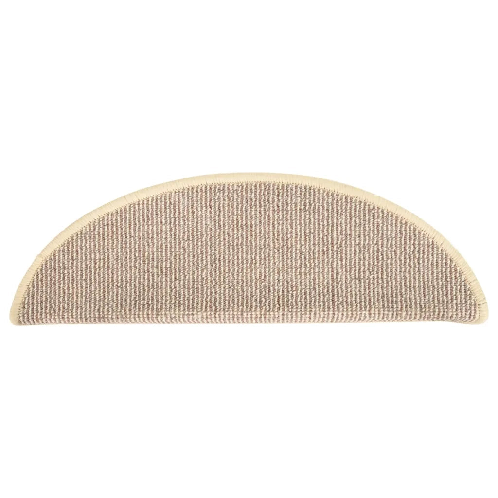 Tappetini per scale 15 pz | Gradini per Scale 56x17x3 cm Bianco e Marrone Semicircolari