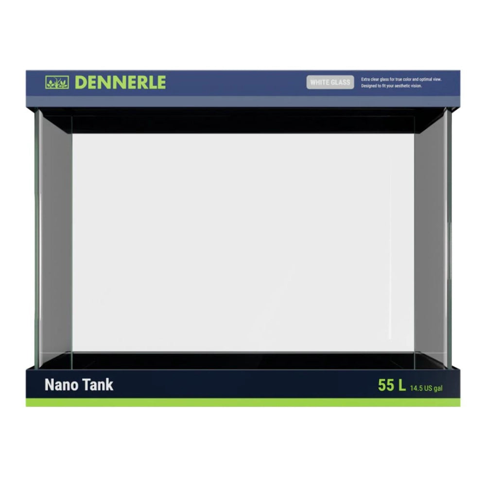 Dennerle Nano Tank White Glass 55L - acquario con vetro panoramico extrachiaro cm45x36x34h