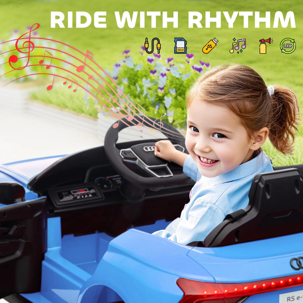 Coche elettrico per bambini 3+ anni Audi RS e-tron GT ¨C zephmum ¨C 103x58x41 cm blu