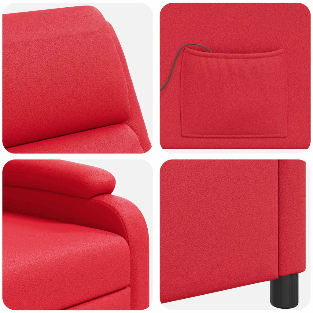Poltrona Massaggiante Rosso Similpelle 42034866
