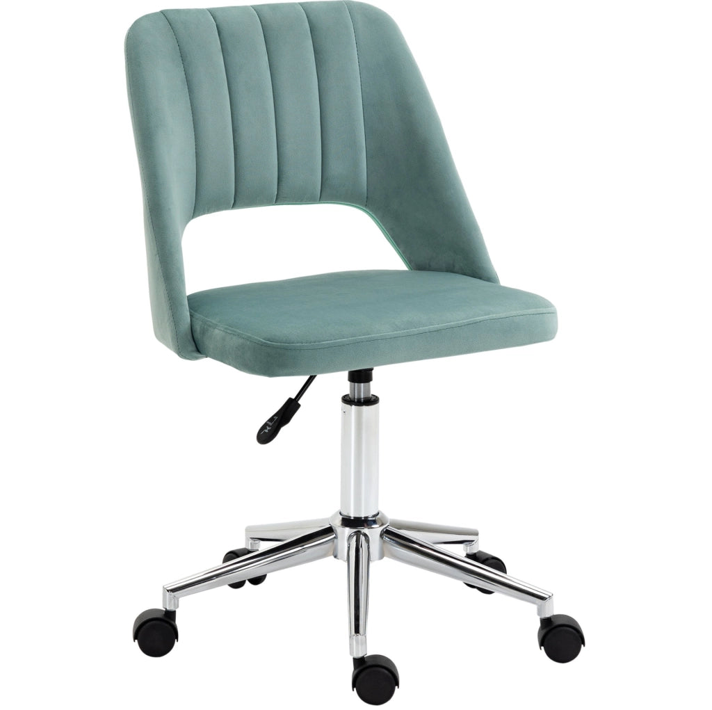 Sedia da ufficio ergonomica verde regolabile con ruote