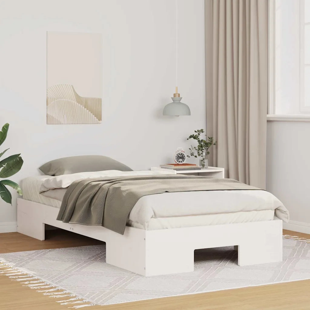 Letto singolo | Letto per adulti | Struttura del letto Bianco 90 x 200 cm