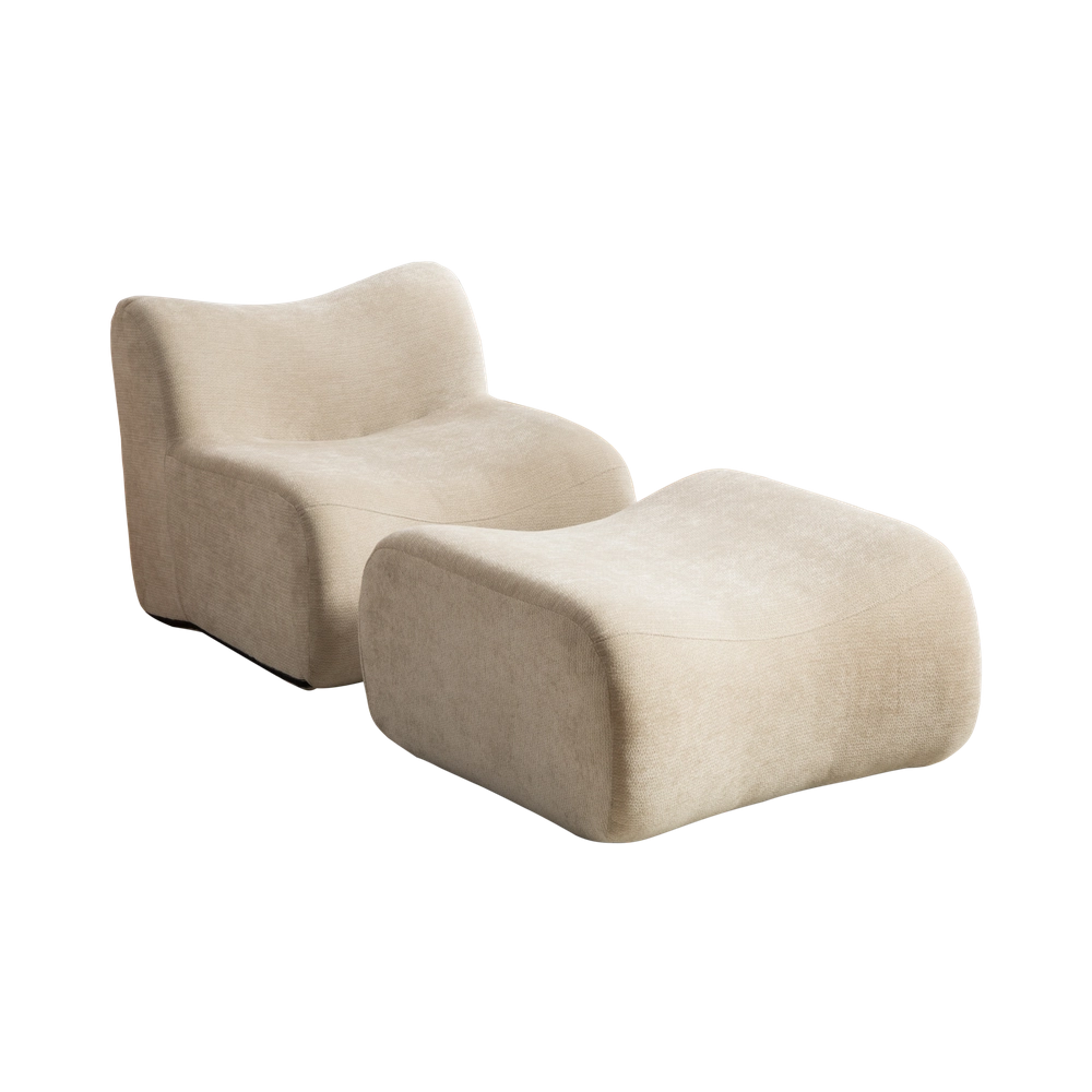 Divano Modulare in Tessuto Chenille ¨C MINIMAL ¨C Beige Chiaro