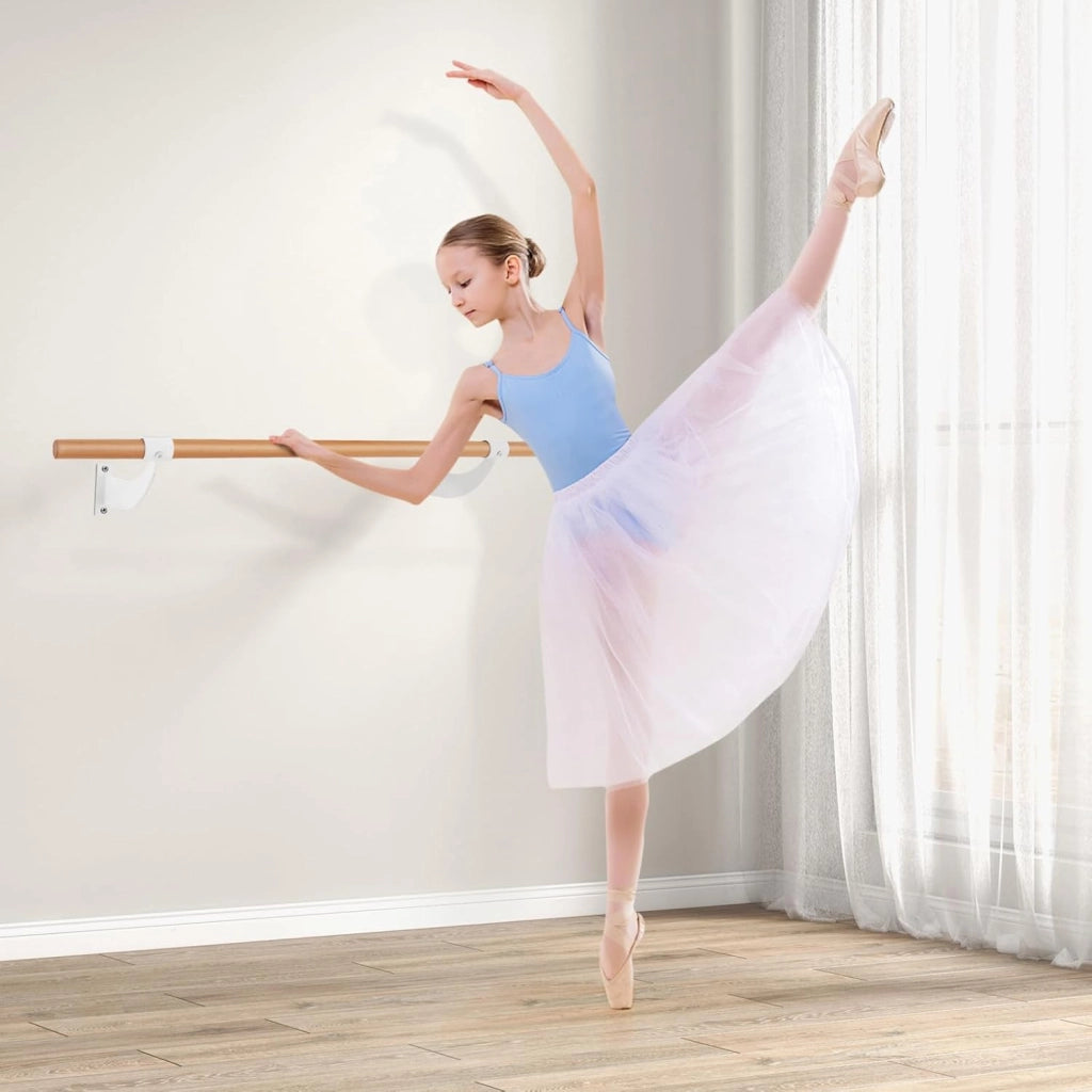 Sbarra Danza Classica da Parete, Barra per Balletto Singola, Idelae per Yoga, Stretching, Allenamento e Pose di Balletto, 120 x 15,5 x 31 cm