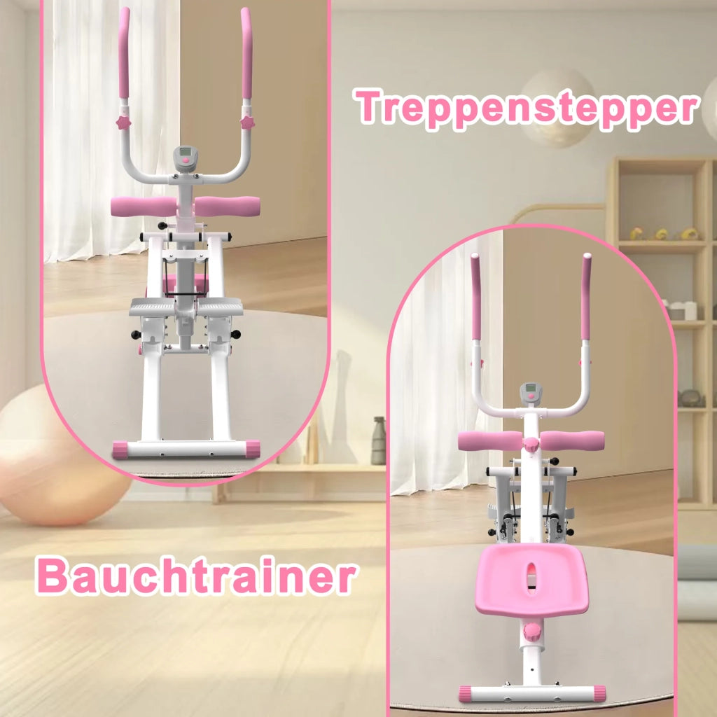 Stepper 2 in 1 e Attrezzi Addominali Pieghevole, Multifunzione per Allenamento Completo del Corpo, Home Gym