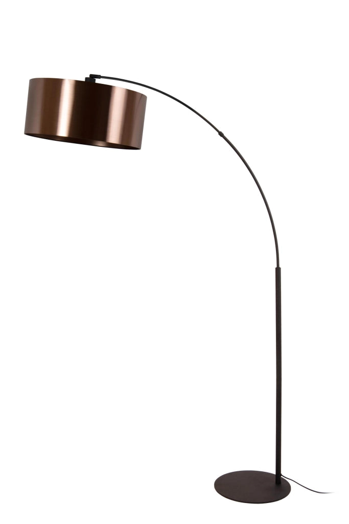 Lampada da terra industriale RANKOS Lucide nera rame E27