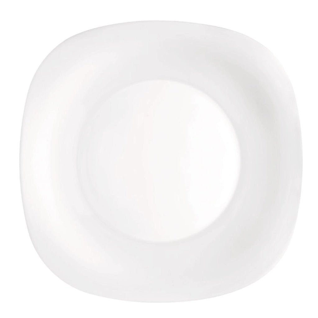 Piatto quadrato in porcellana, 27 cm, bianco, adatto al lavaggio in lavastoviglie