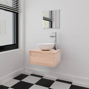 Mobili da Bagno con Lavabo Set 3 pz Beige 272226