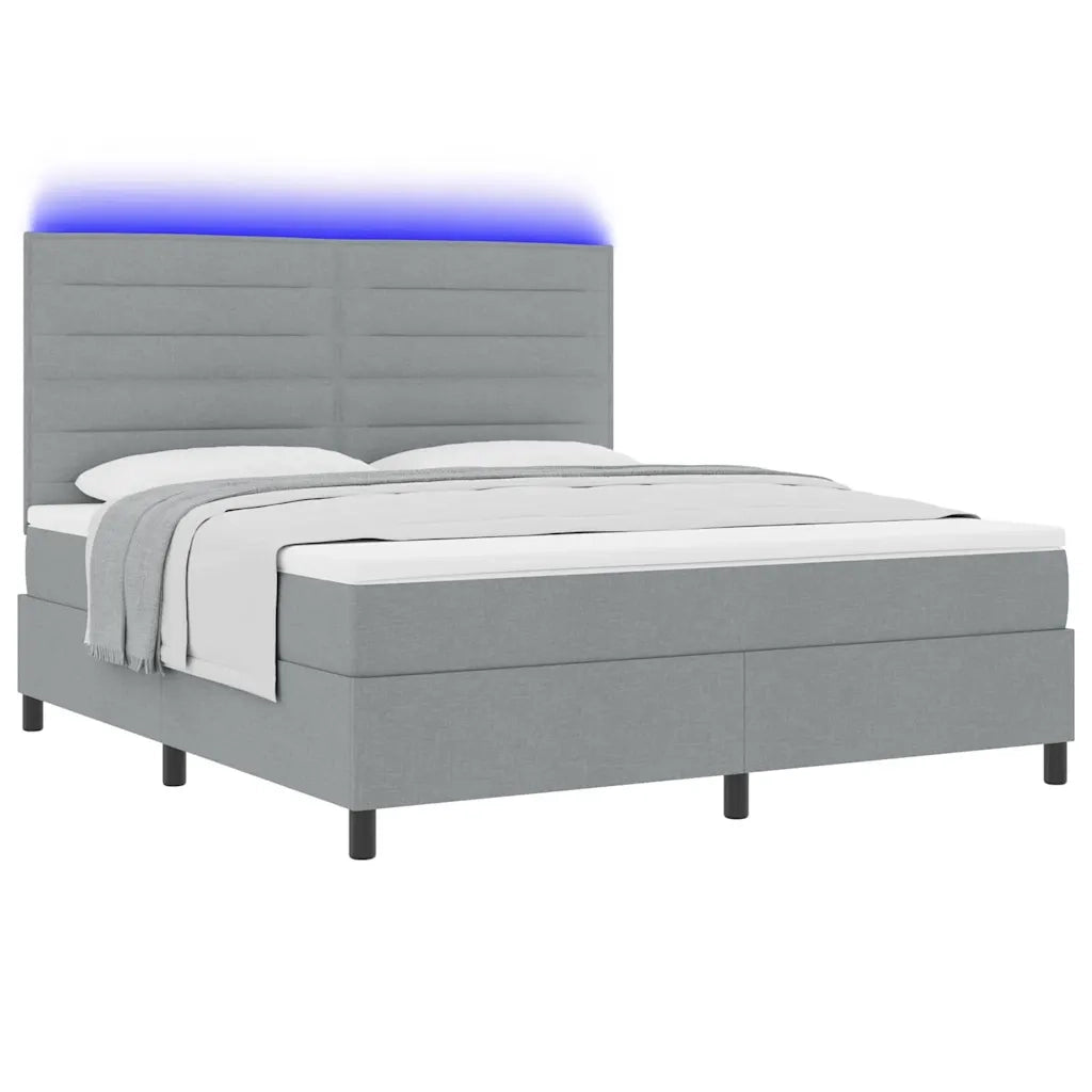 Letto a molle con materasso Grigio chiaro 180 x 200 cm Tessuto
