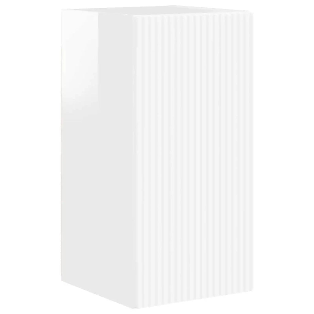 Set mobile TV 4 pz | Armadietto TV | Mobile Porta TV Bianco Lucido Legno multistrato