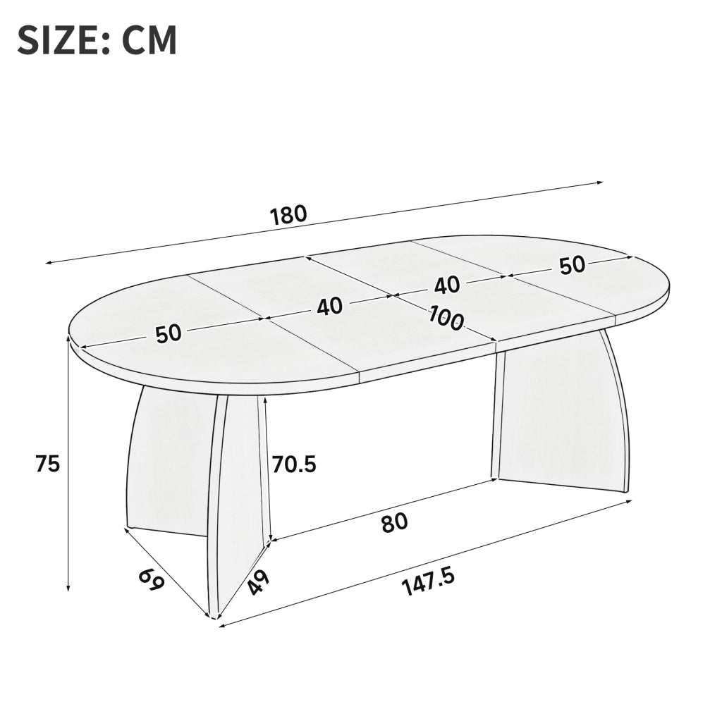 TAVOLO da Pranzo Estensibile 100/140/180 cm MDF Travertino