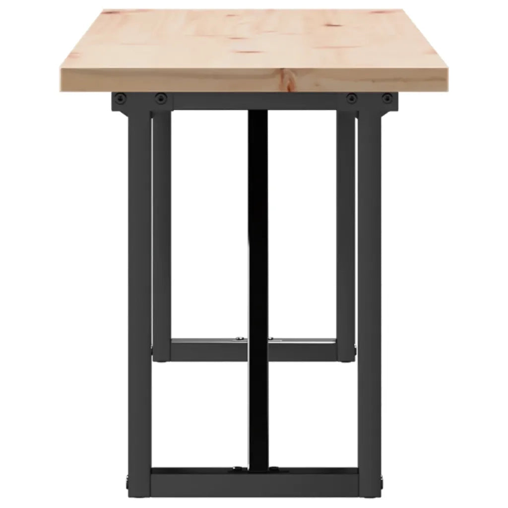Tavolino Salotto Telaio a O-Tavolino da soggiorno 160x40x45,5 cm Legno Pino e Acciaio