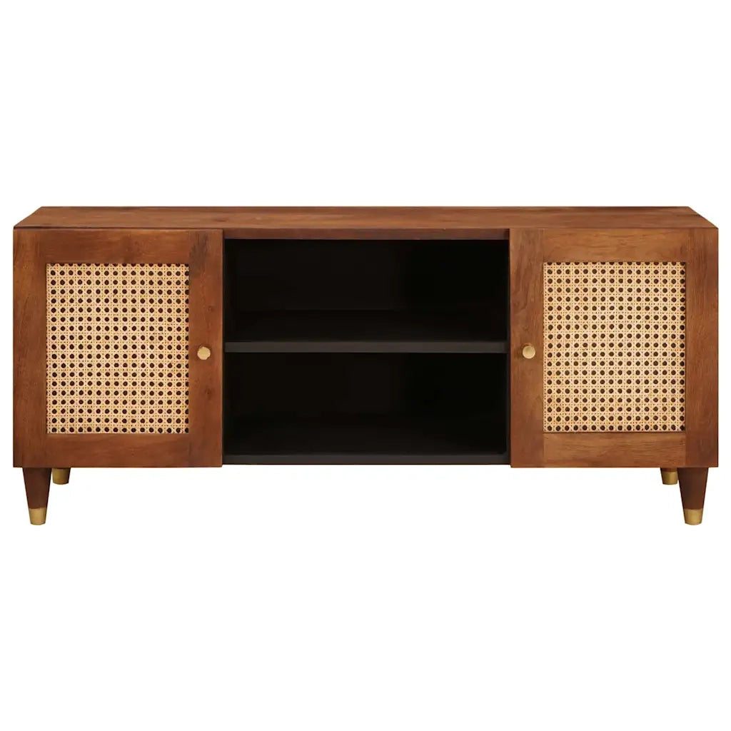 Mobile TV Marrone 105 x 33,5 x 46 cm Legno di mango massello 4018880