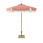 Ombrellone rotondo dritto con frange, ø2m, terracotta