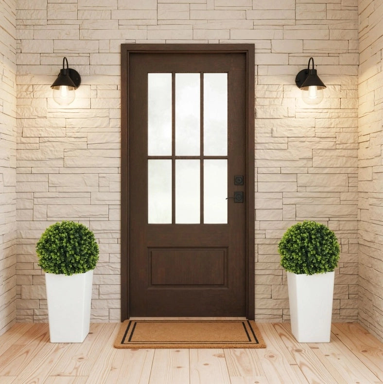Set di 2 sfere di eucalipto artificiali 65 cm in plastica verde UV per ingresso