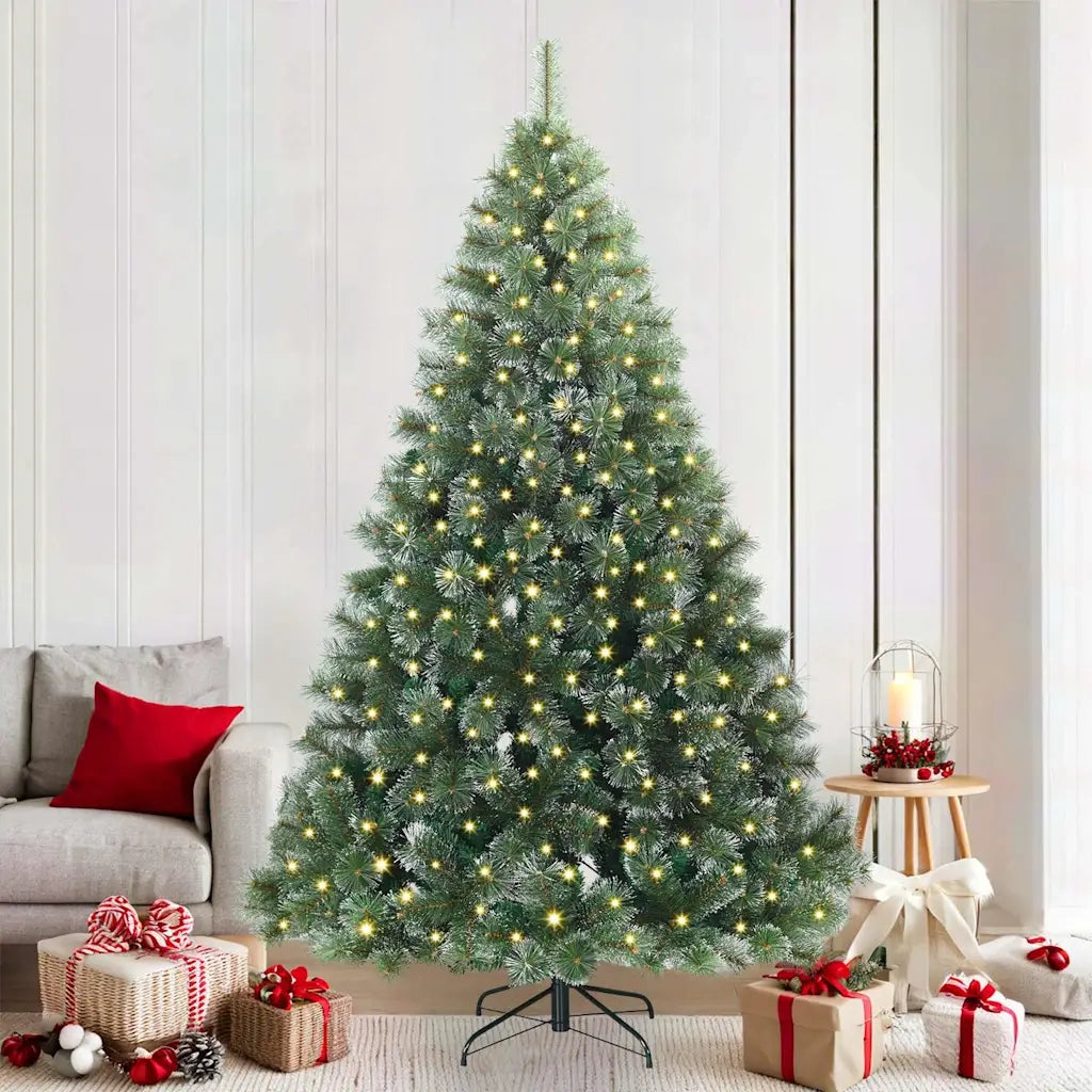 Albero di Natale artificiale con 300 LED Verde 210 cm PE e PVC