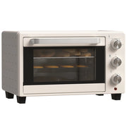 Mini Forno Elettrico 21L Fornetto Compatto da Cucina 100-230°C con Teglia e Griglia 3 Modalita Acciaio Bianco Crema