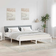 Struttura del Letto Bianco e grigio chiaro 180 x 200 cm 3394357