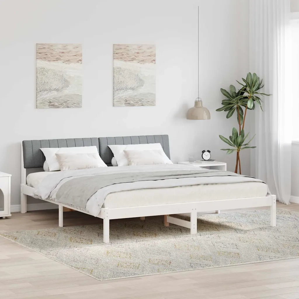 Struttura del Letto Bianco e grigio chiaro 180 x 200 cm 3394357