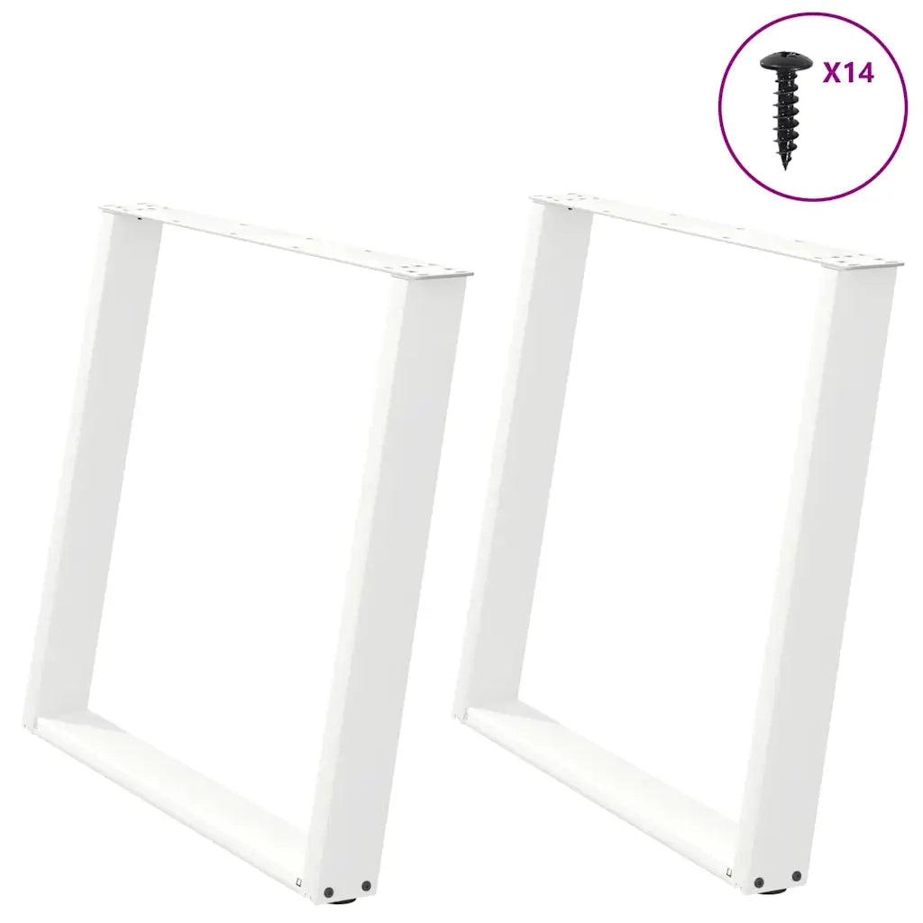 Gambe per tavolo da pranzo forma U 2 pz bianche 90x(72-73) cm 4012801