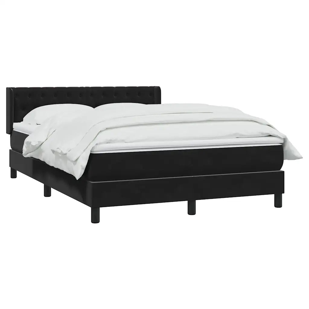 Giroletto a Molle con Materasso Nero 160x210 cm in Velluto 3318371