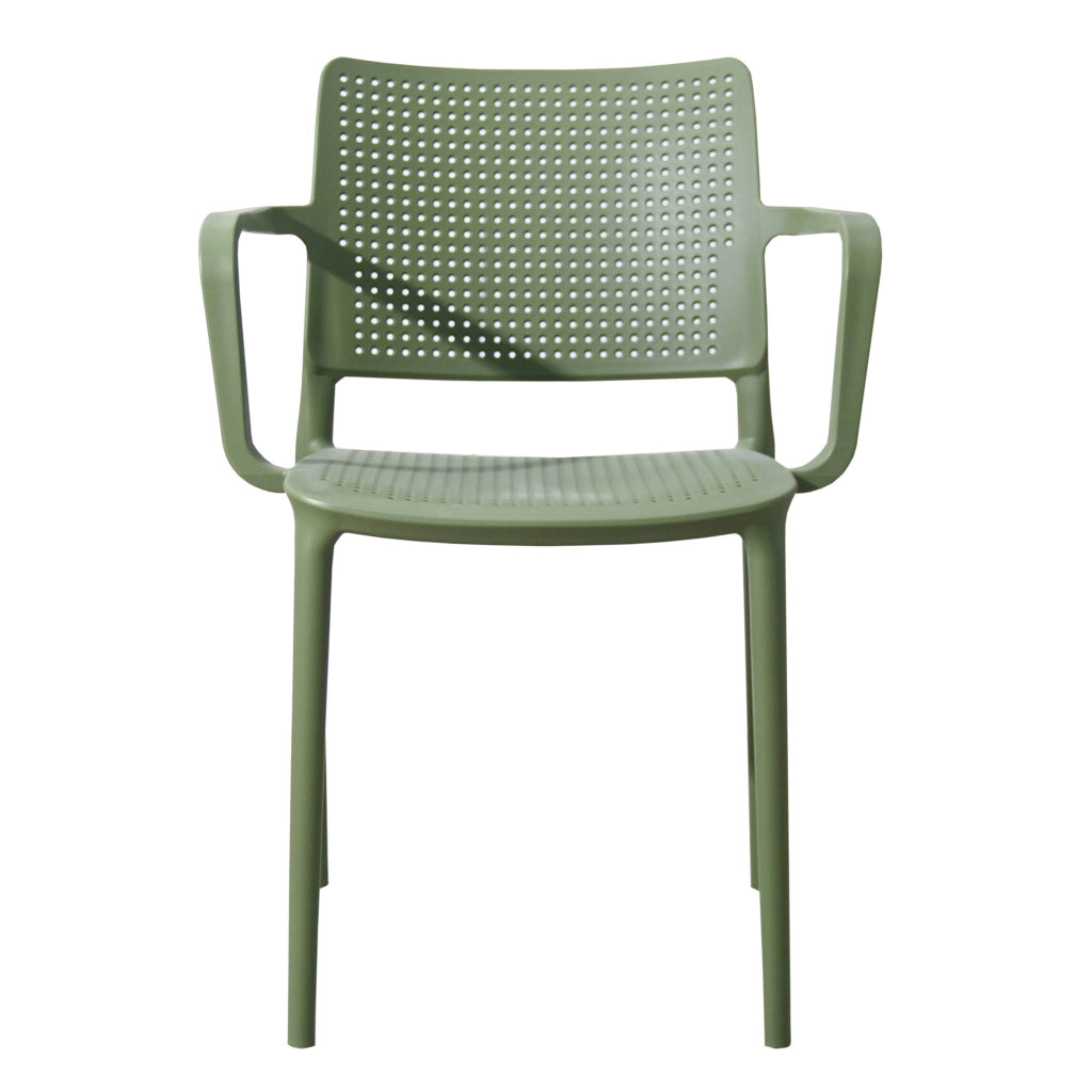 Oviala - Set di 4 sedie da giardino in plastica verde cactus