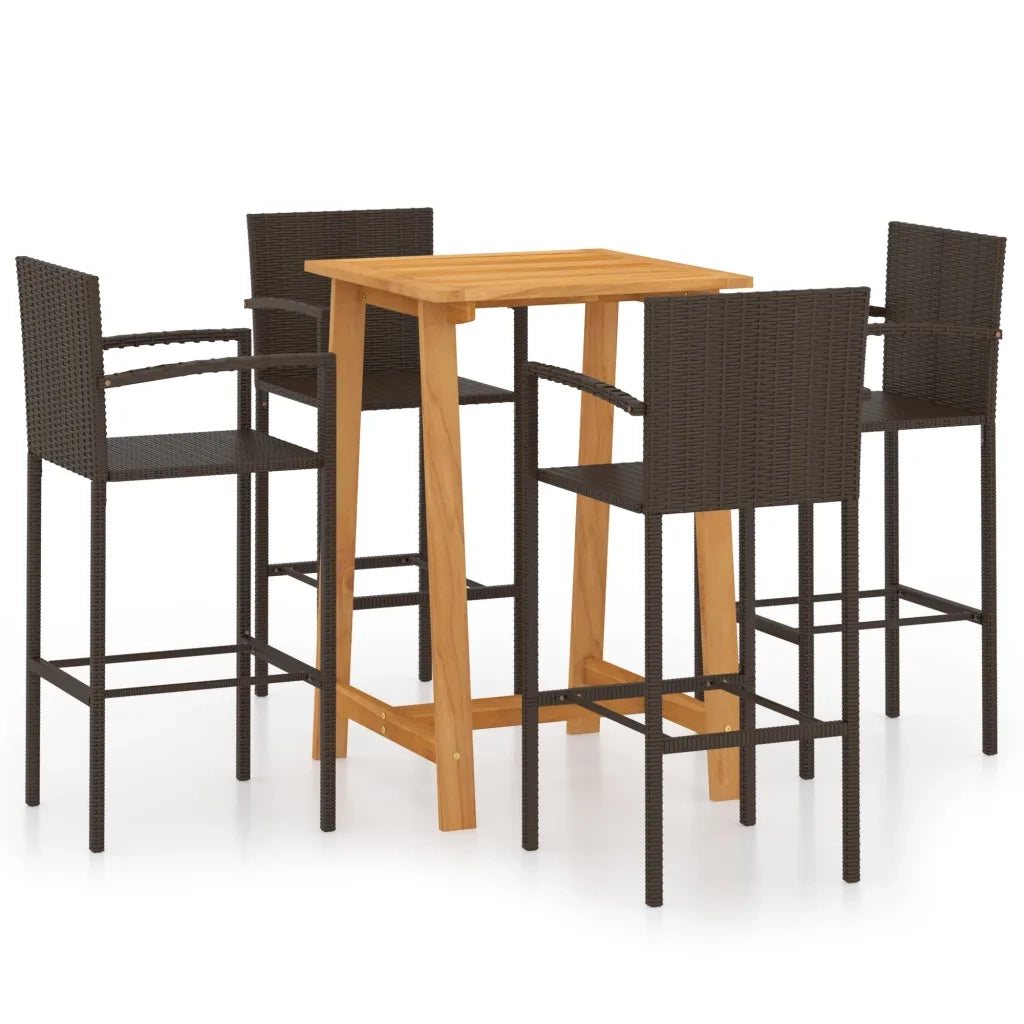 Set Bar da Giardino 5 pz Marrone