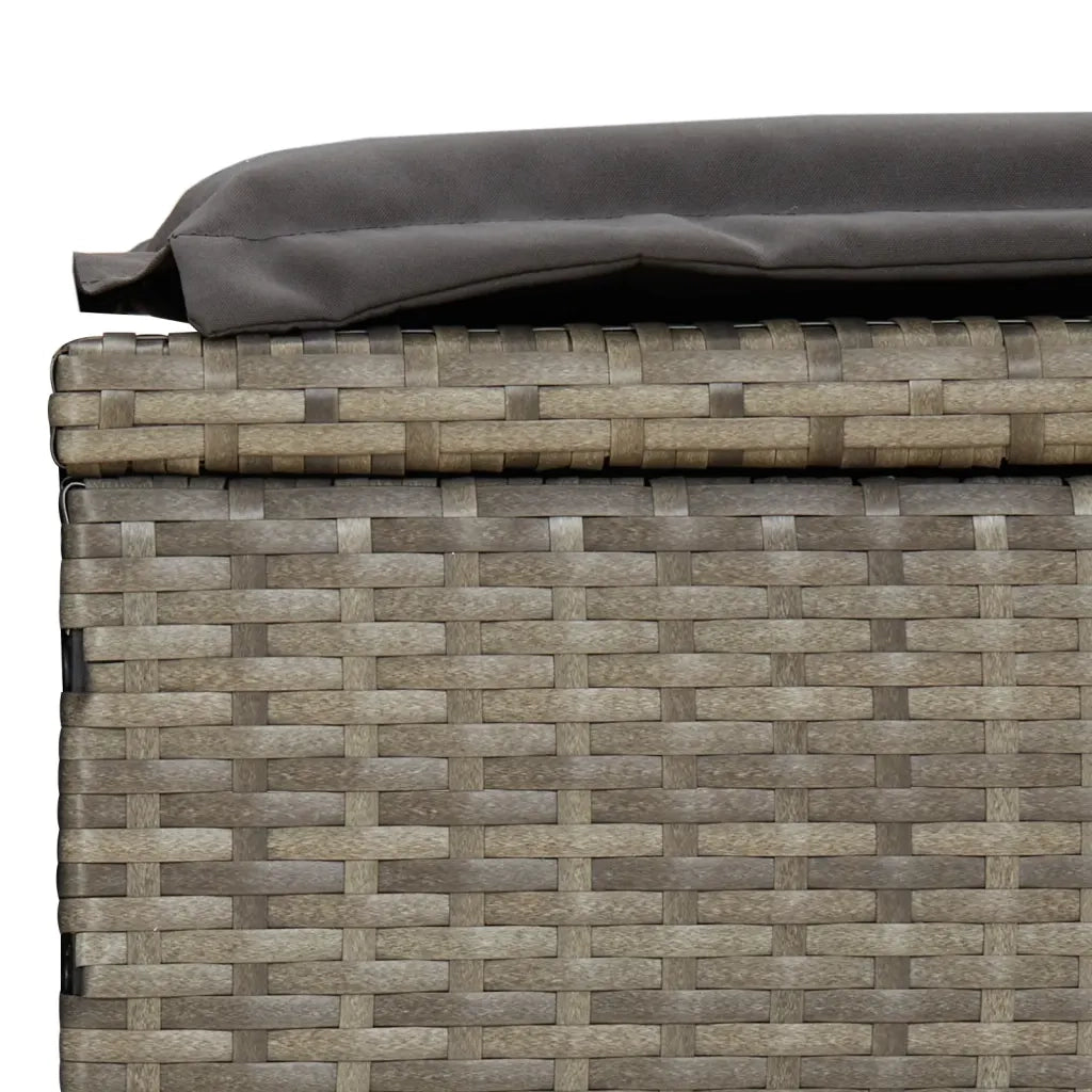 Lettini Prendisole 2 pz | Sdraio da giardino | Lettino da sole con Tavolino Grigio in Polyrattan