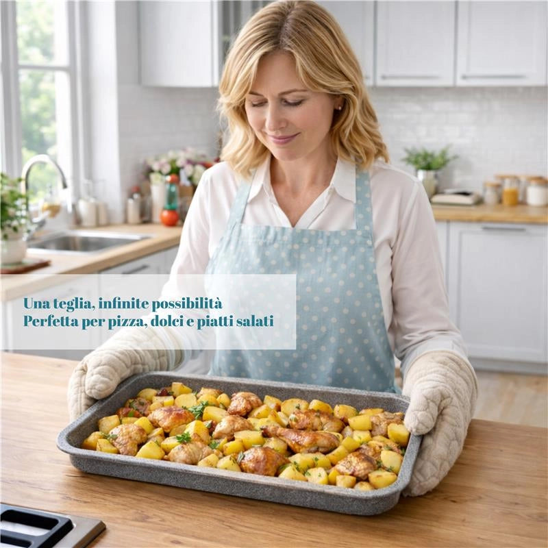 MA MAISON SET 2 TEGLIE RETTANGOLARE BASSA PER PIZZA 40 X 33 X H4 CM