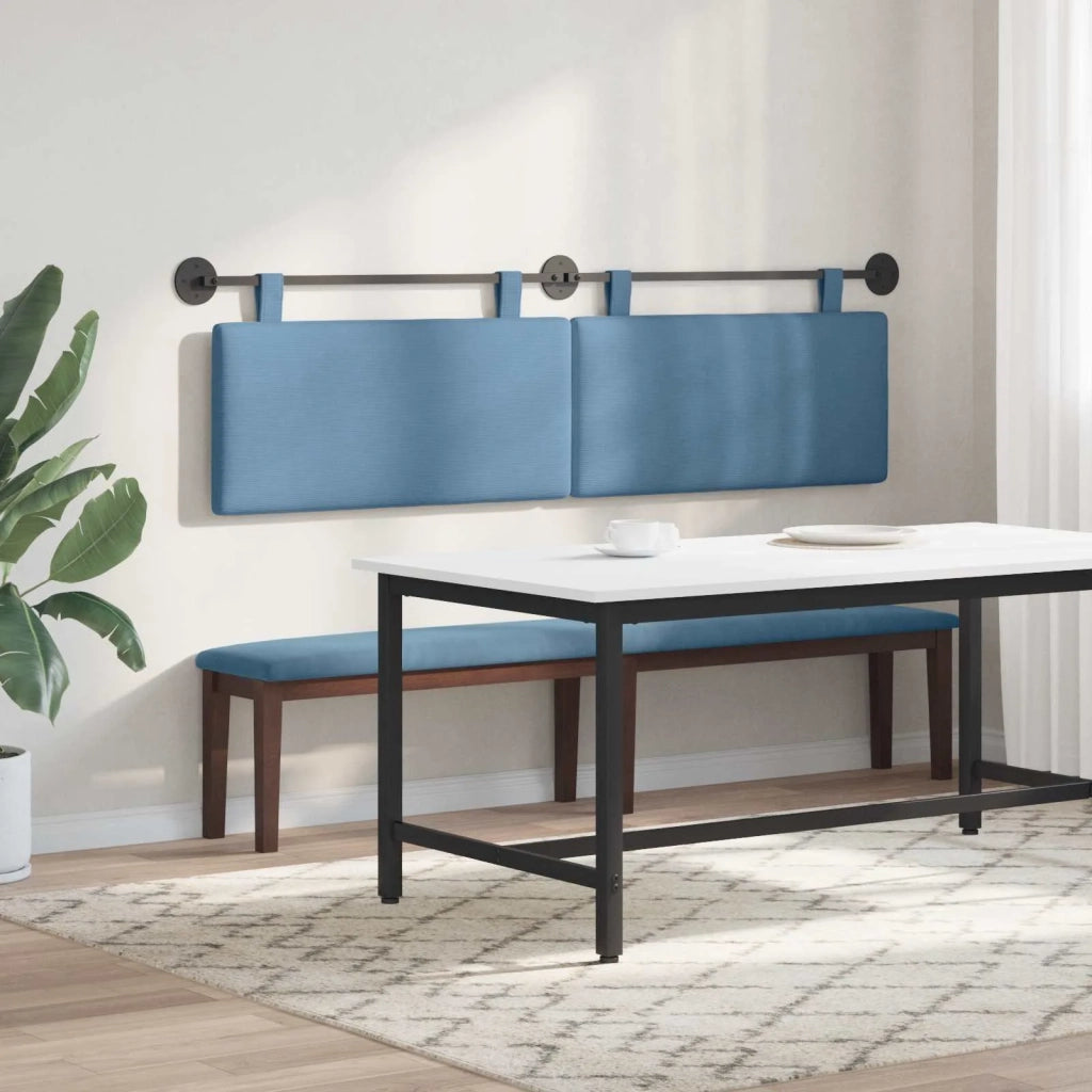 Testiera | Testata sospesa Blu Tessuto in Cords