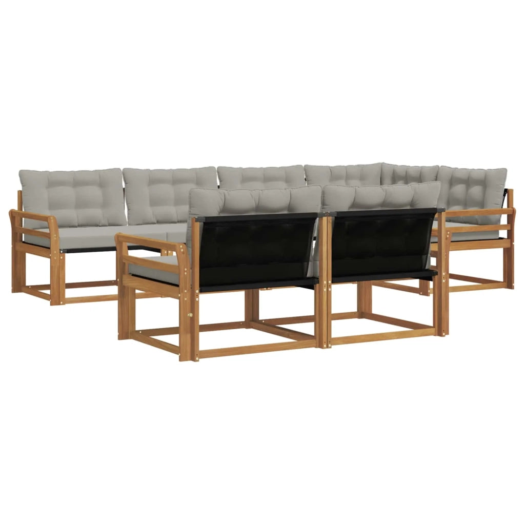 Set di divani da esterno 7 pcs Grigio Naturale e Chiaro 3369554