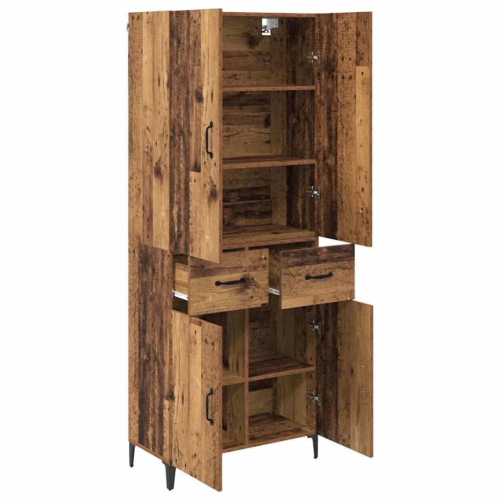 Credenza | Madia | Buffet da pranzo | Armadio da pranzo Legno vecchio 69,5 x 34 x 180 cm Legno multistrato
