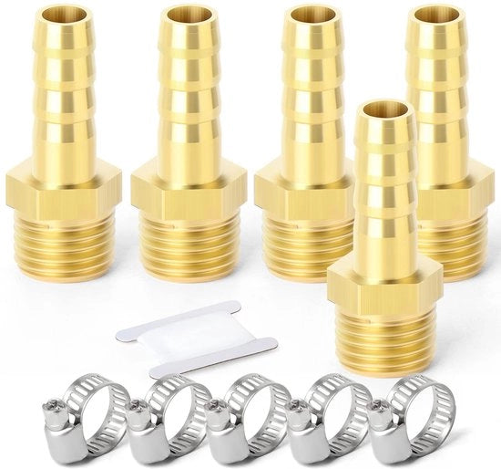 Connettori a knel 12mm OD - Colonna a guaina in rame - Connettore maschile BSP - 5 pezzi - Resistenti a alta temperatura e pressione - Installazione efficiente - Flessibile tubo con connettore