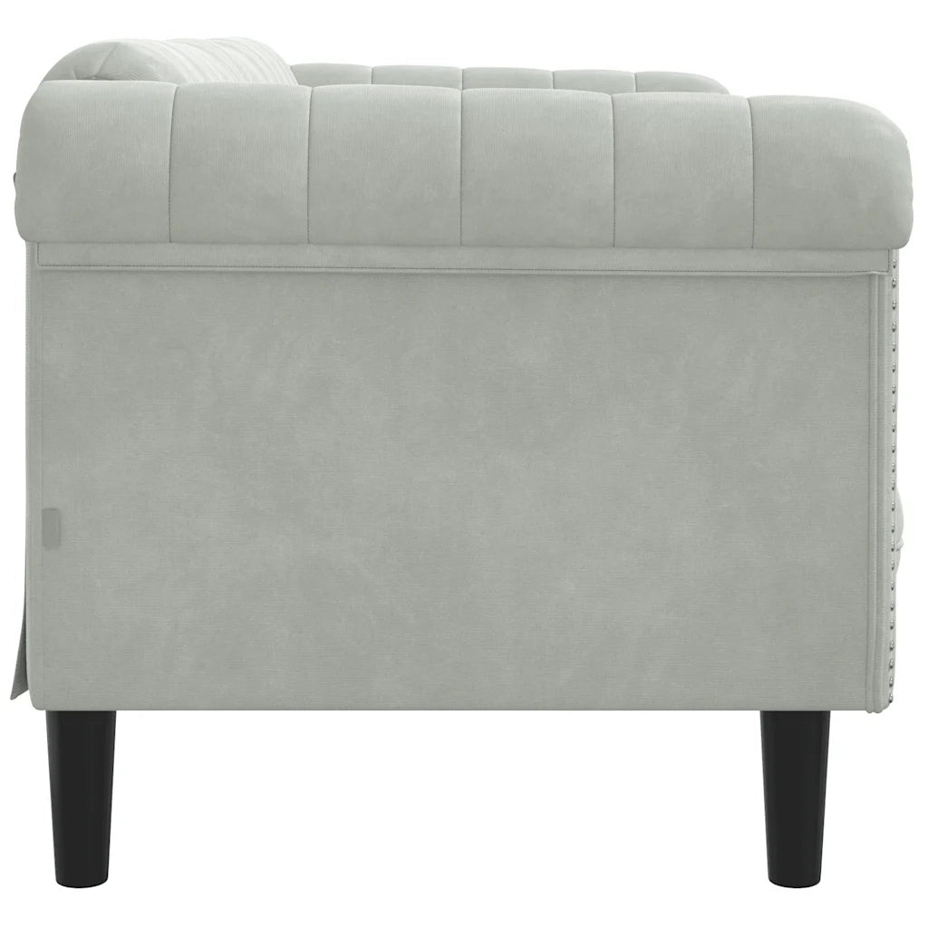 Divano a 2 Posti-Sofa 2 Posti Grigio Chiaro in Velluto