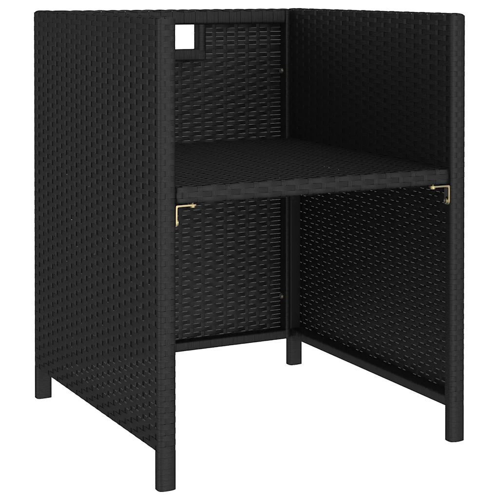 Set da Pranzo da Giardino 6 pz con Cuscini in Polyrattan Nero 315988