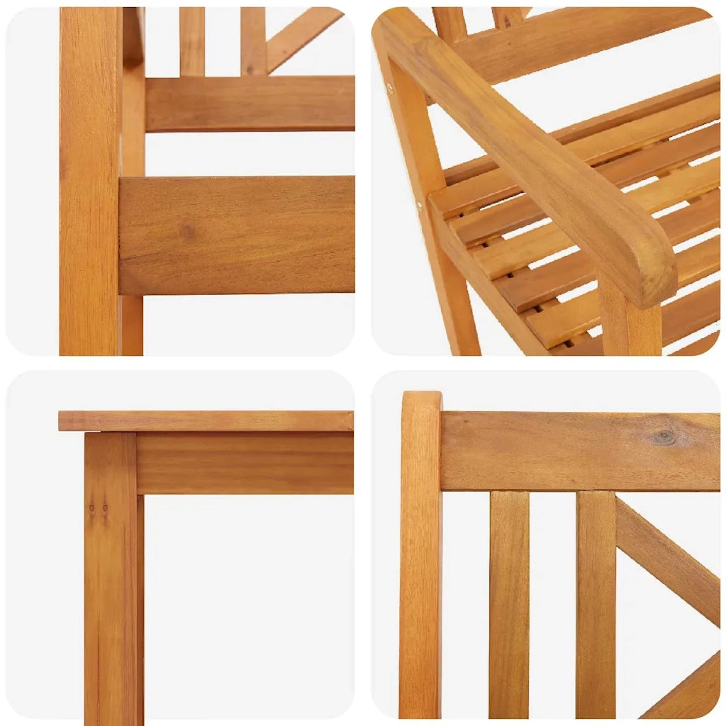 Set da Pranzo per Giardino 3 pcs Marrone 3375656