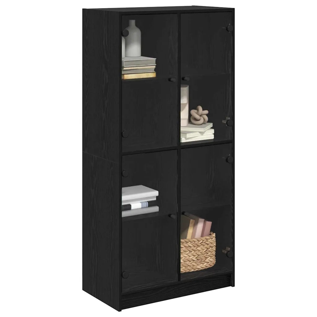 Credenza-Buffet-Armadio da cucina Rovere Nero 68 x 37 x 142 cm Legno multistrato