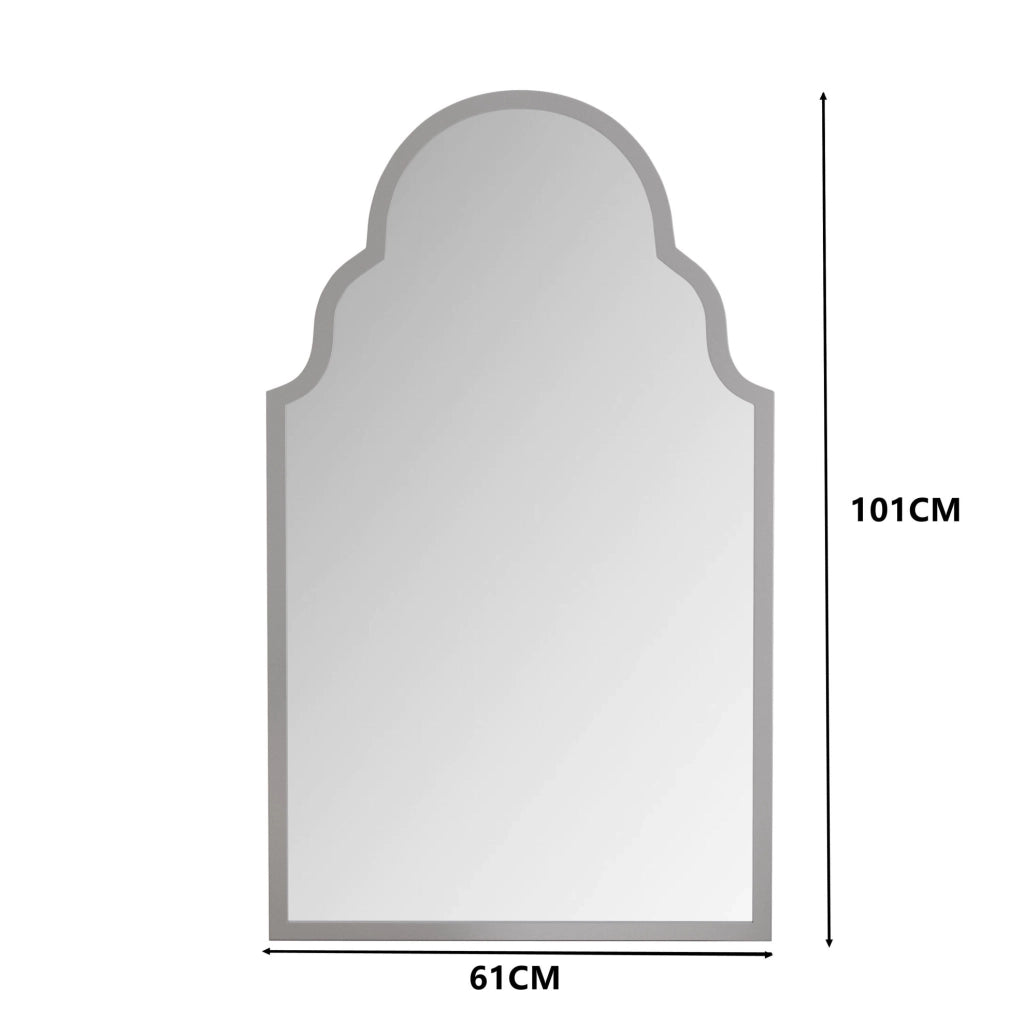 Specchio rettangolare da parete 61x101 cm con cornice in ferro argentato