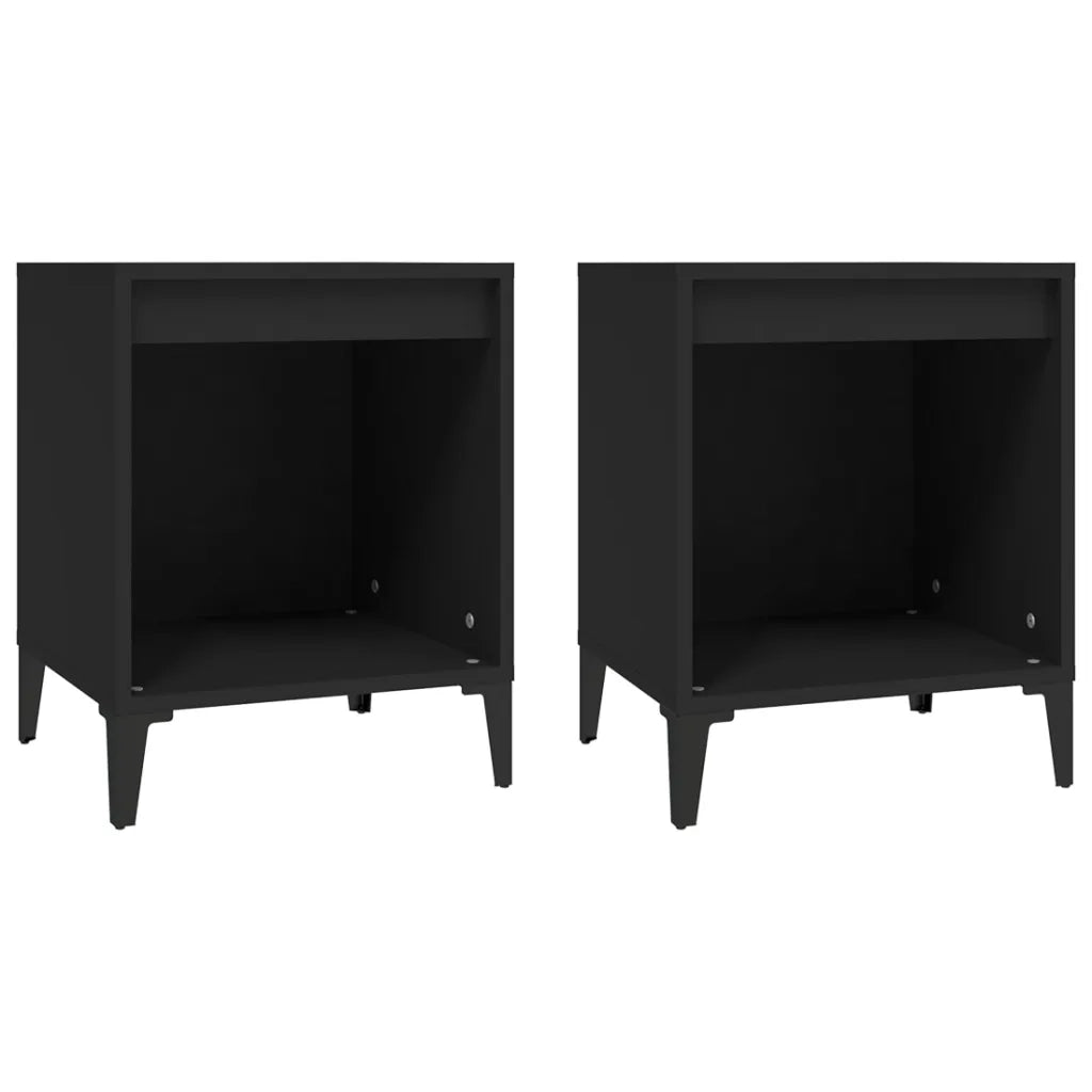 Comodini 2 pz Nero 40x35x50 cm 821877