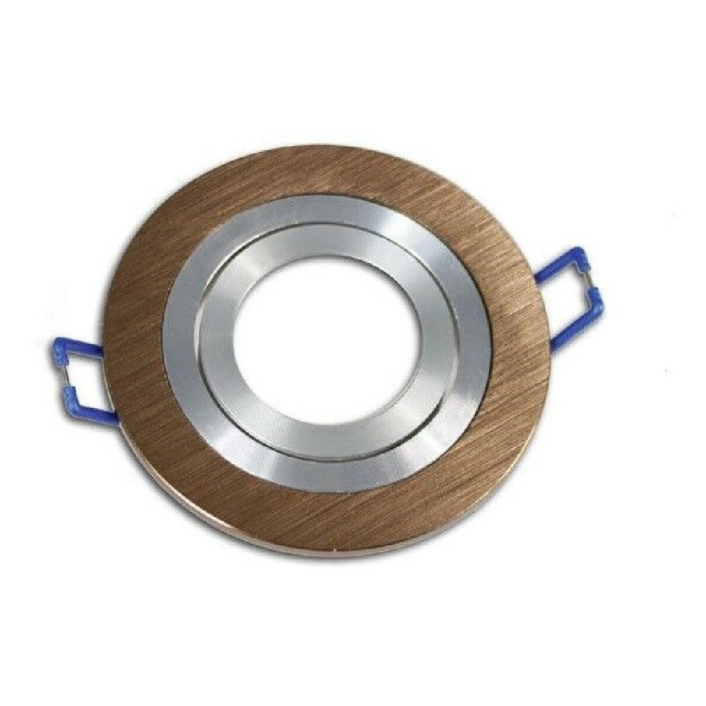 Trade Shop - Porta Faretto Da Incasso Per Faretto Rotondo Acciaio Orientabile Portalampada P2 - Marrone