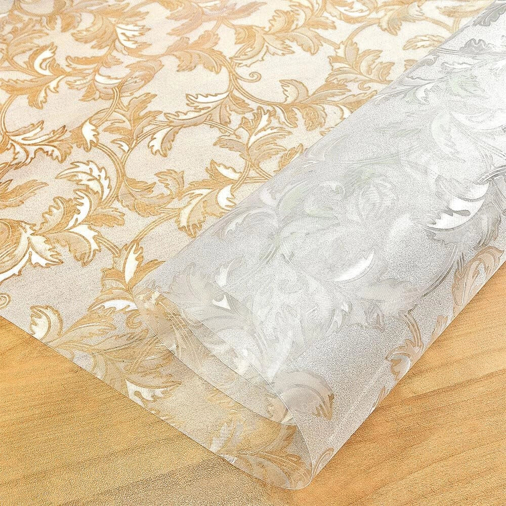 Tovaglia Trasparente Antimacchia 140x580 cm Moderna Plastificata Lucida Copritavolo Pvc Dis.19